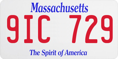 MA license plate 9IC729