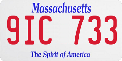 MA license plate 9IC733
