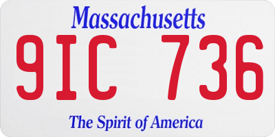 MA license plate 9IC736