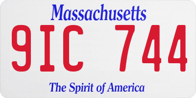 MA license plate 9IC744