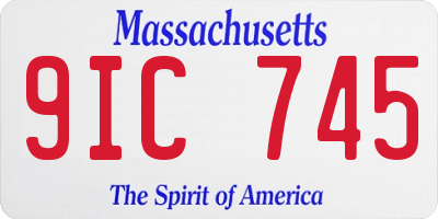 MA license plate 9IC745