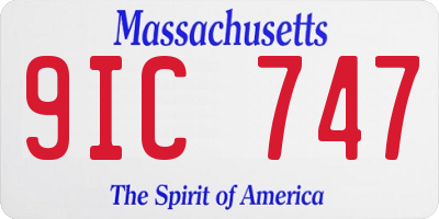 MA license plate 9IC747