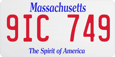 MA license plate 9IC749