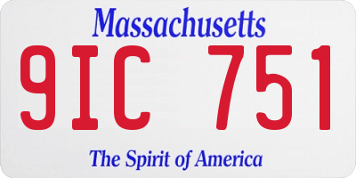 MA license plate 9IC751