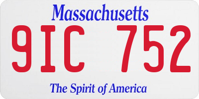 MA license plate 9IC752