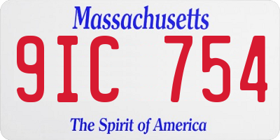 MA license plate 9IC754