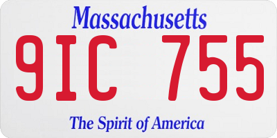 MA license plate 9IC755