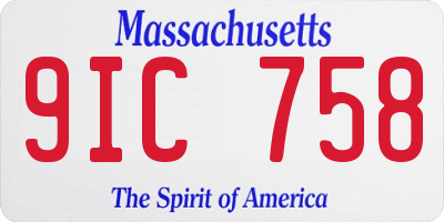 MA license plate 9IC758