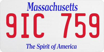 MA license plate 9IC759