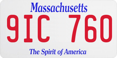 MA license plate 9IC760