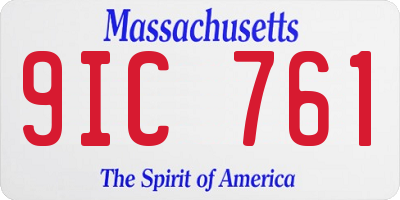 MA license plate 9IC761