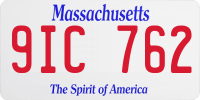 MA license plate 9IC762