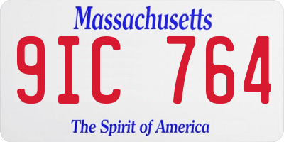 MA license plate 9IC764