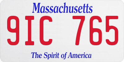 MA license plate 9IC765