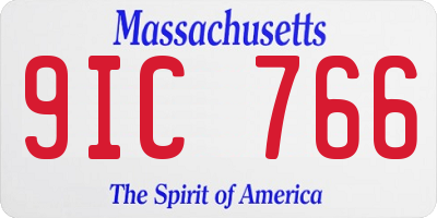MA license plate 9IC766