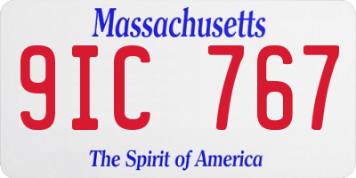 MA license plate 9IC767