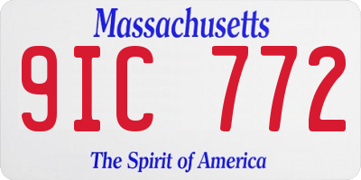 MA license plate 9IC772