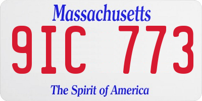 MA license plate 9IC773
