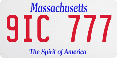 MA license plate 9IC777
