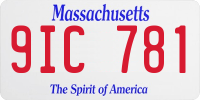 MA license plate 9IC781