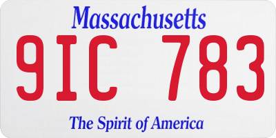 MA license plate 9IC783