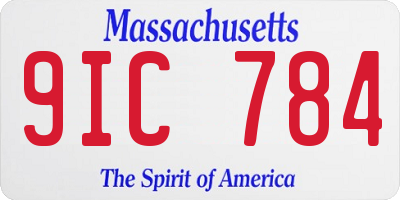 MA license plate 9IC784