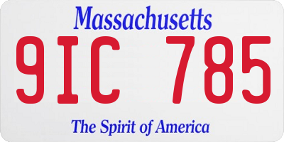 MA license plate 9IC785