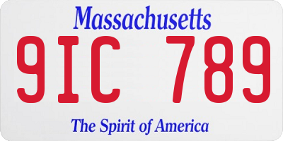 MA license plate 9IC789