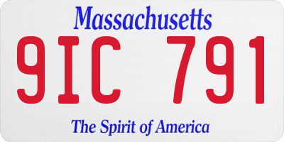 MA license plate 9IC791