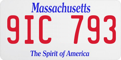 MA license plate 9IC793