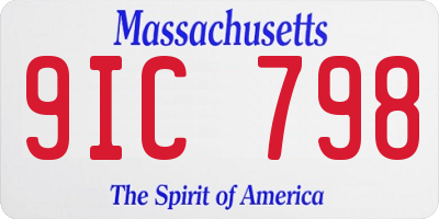 MA license plate 9IC798