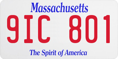 MA license plate 9IC801