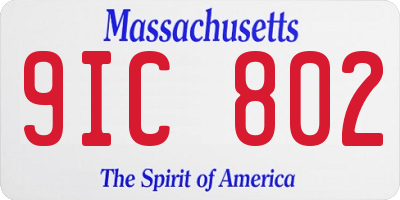 MA license plate 9IC802