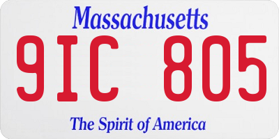 MA license plate 9IC805