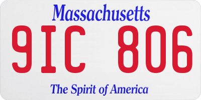 MA license plate 9IC806