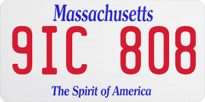 MA license plate 9IC808