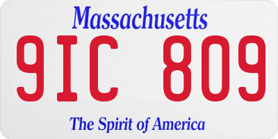 MA license plate 9IC809