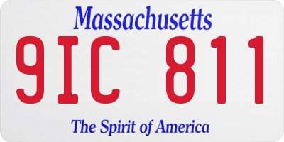 MA license plate 9IC811