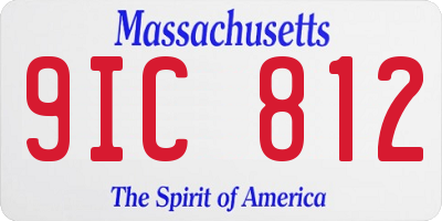 MA license plate 9IC812