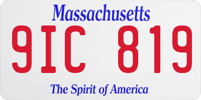 MA license plate 9IC819