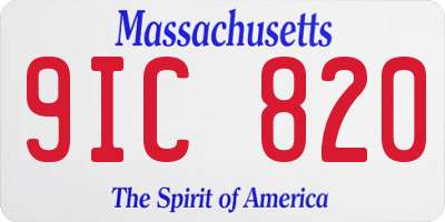 MA license plate 9IC820