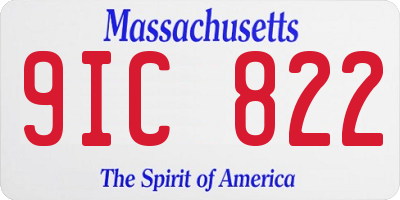 MA license plate 9IC822