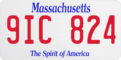 MA license plate 9IC824