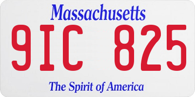 MA license plate 9IC825