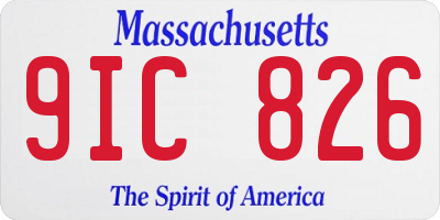 MA license plate 9IC826