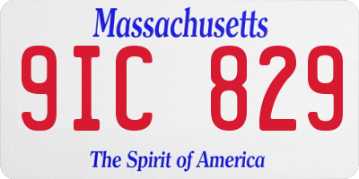 MA license plate 9IC829