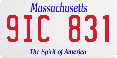 MA license plate 9IC831