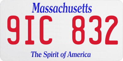 MA license plate 9IC832