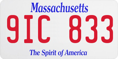 MA license plate 9IC833