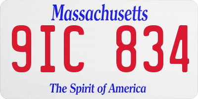 MA license plate 9IC834